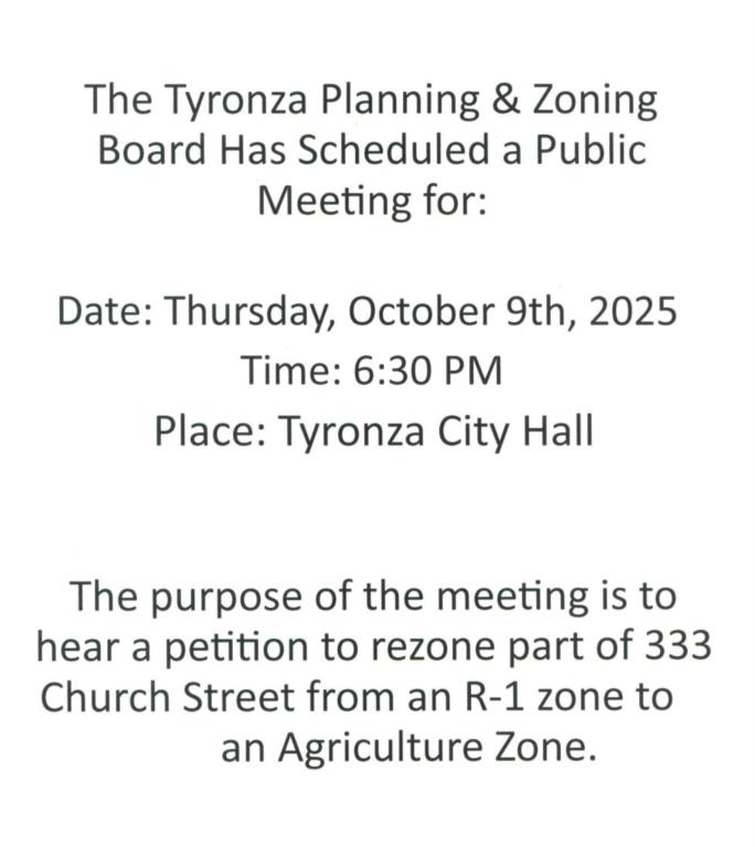 Planning and Zoning Public Meeting: Petition to Rezone